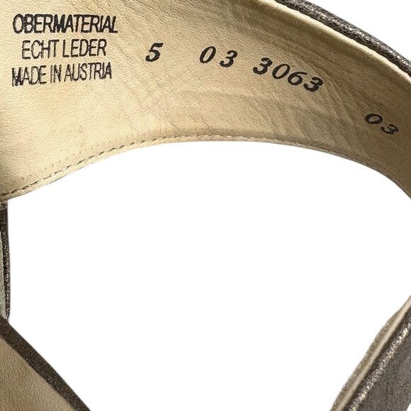 Paul Green Tripoli Metallic Suede Ankle Wrap Sandals - Picture 4 of 13